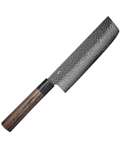 Cuchillo japonés Nakiri en Damasco negro