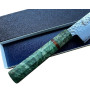 Mango cuchillo japonés en madera estabilizada color verde