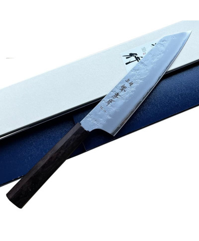 Takayuki Nashiji Kengata-Gyuto 190 mm, corte VG10, cuchillo nipón de Sakai
