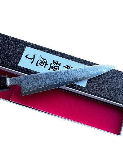Cuchillo japonés utilitario petty 135 mm Damasco VG10, fabricado en Japón