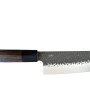 Detalle hoja cuchillo Gen Damasco Negro Santoku 180 mm, martillado Tsuchime