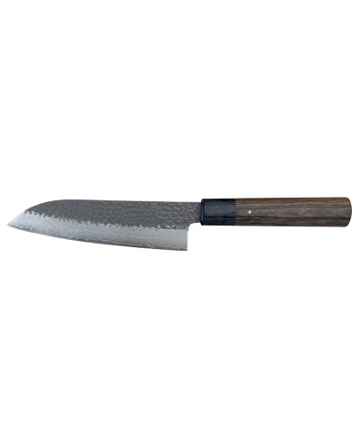 Damasco Negro y acero VG 10 en cuchillo Santoku japonés