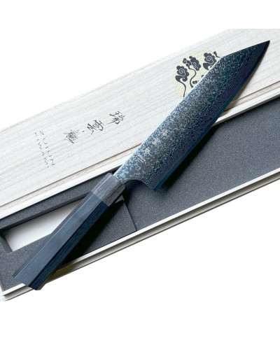 Cuchillo Kanetsugu Kiwami Damasco 63 capas Kiritsuke 210 mm