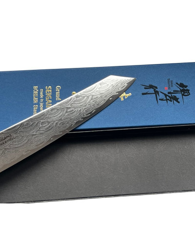 Punta del cuchillo Takayuki Seigaiha Grand Chef Sujihiki Kengata 250 mm