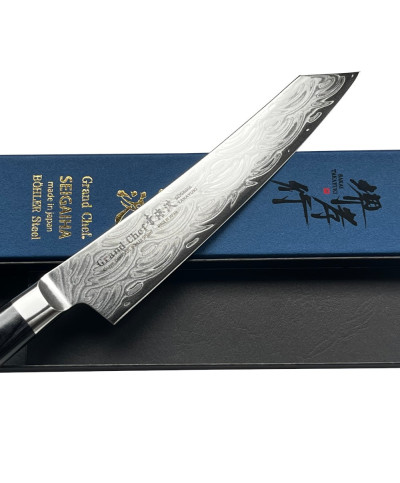 Hoja Damascada cuchillo japonés Sakai Takayuki Seigaiha Grand Chef petty 150 mm