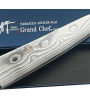 Detalle de la hoja del cuchillo Hamon Grand Chef Gyuto de Sakai Takayuki